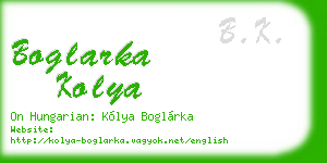 boglarka kolya business card