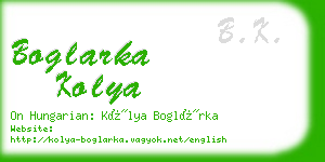 boglarka kolya business card